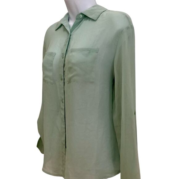 Decree Button Down Sheer Blouse - Picture 2 of 6